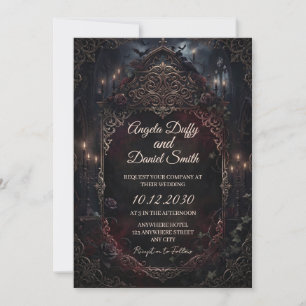 Dark Gothic Cathedral Wedding Invitation