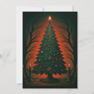 Dark Gothic christmas tree Holiday Card