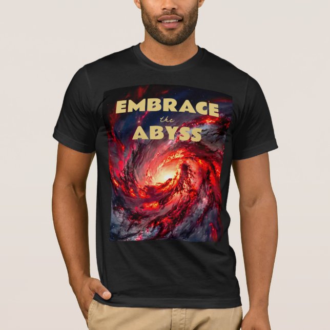 Dark Gothic Cosmic Horror Red Galaxy Space T-Shirt (Front)