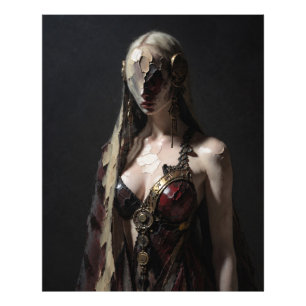 Dark Gothic Cyborg Woman Photo Print