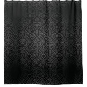 Dark Gothic Damask Shower Curtain