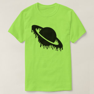 Dark Gothic Dripping Planet Saturn Silhouette T-Shirt