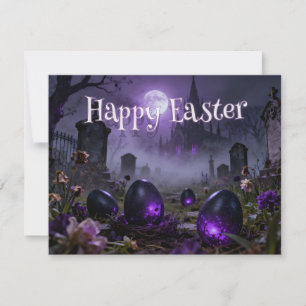 Dark Gothic Easter Scene with Glowing Eggs