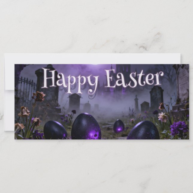 Dark Gothic Easter Scene with Glowing Eggs (Front)
