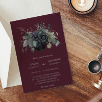 Dark Gothic Floral Burgundy Vintage Wedding