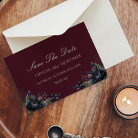 Dark Gothic Floral Burgundy Wedding