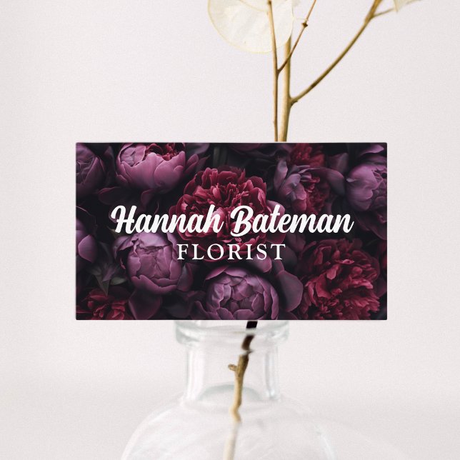 Dark Gothic Floral Florist Business Card (Creator Uploaded)