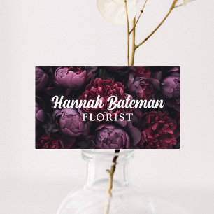 Dark Gothic Floral Florist Business Card