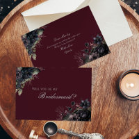 Dark Gothic Floral Wedding Bridesmaid Proposal