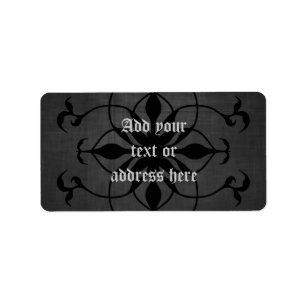 Dark Gothic flower address labels to personalise