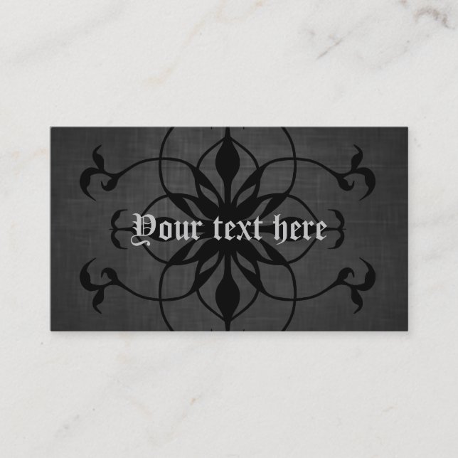 Dark Gothic flower business cards to personalise (Front)