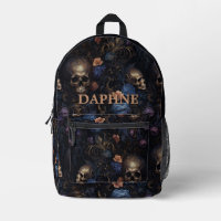 Dark Gothic Flowers & Skulls Monogram