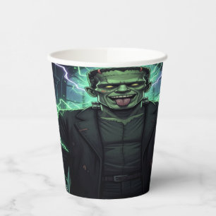 Dark Gothic Frankenstein Creepy Halloween Paper Cups