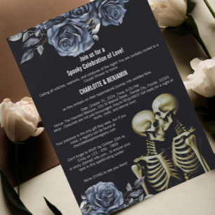 Dark Gothic Halloween Couple Shower  Invitation