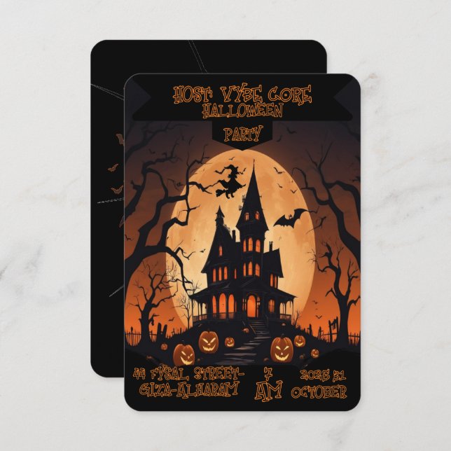 Dark Gothic Halloween Invitation Horror Theme (Front/Back)