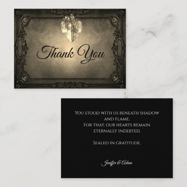 Dark Gothic Halloween wedding Card (Front/Back)