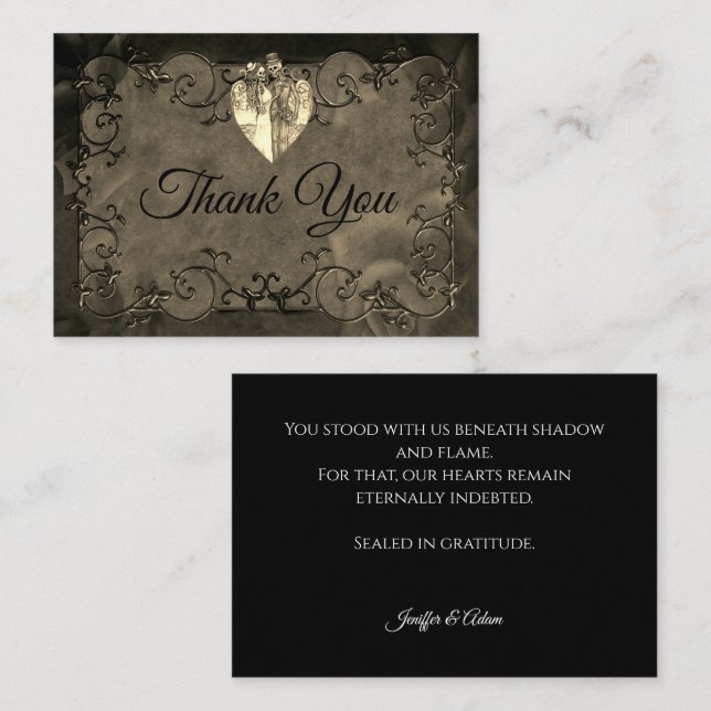 Dark Gothic Halloween wedding Card (Front/Back)