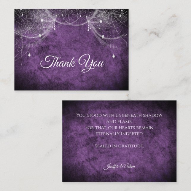 Dark Gothic Halloween wedding Card (Front/Back)