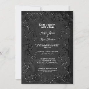 Dark Gothic Halloween wedding Invitation