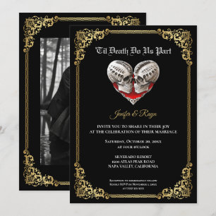 Dark Gothic Halloween wedding Invitation