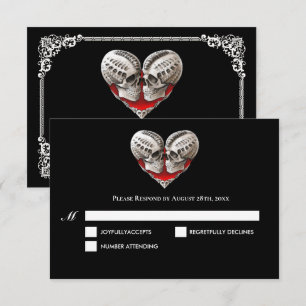Dark Gothic Halloween Wedding RSVP Card