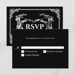 Dark Gothic Halloween Wedding RSVP Card