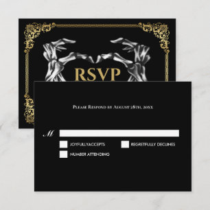 Dark Gothic Halloween Wedding RSVP Card