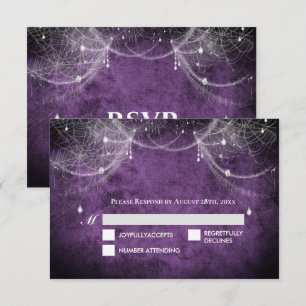 Dark Gothic Halloween Wedding RSVP Card