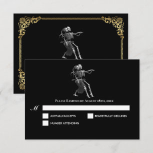 Dark Gothic Halloween Wedding RSVP Card