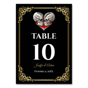 Dark Gothic Halloween Wedding Table number
