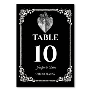 Dark Gothic Halloween Wedding Table number