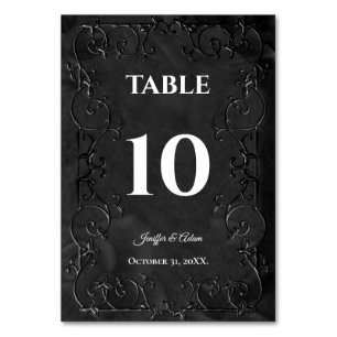 Dark Gothic Halloween Wedding Table Number