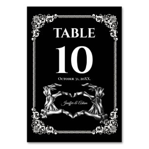 Dark Gothic Halloween Wedding Table number
