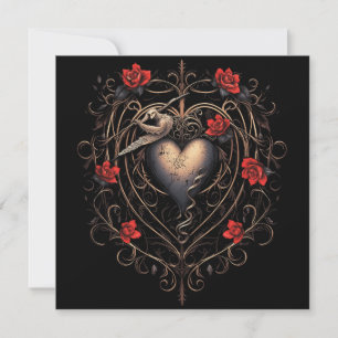 Dark Gothic Heart Valentines Day Holiday Card