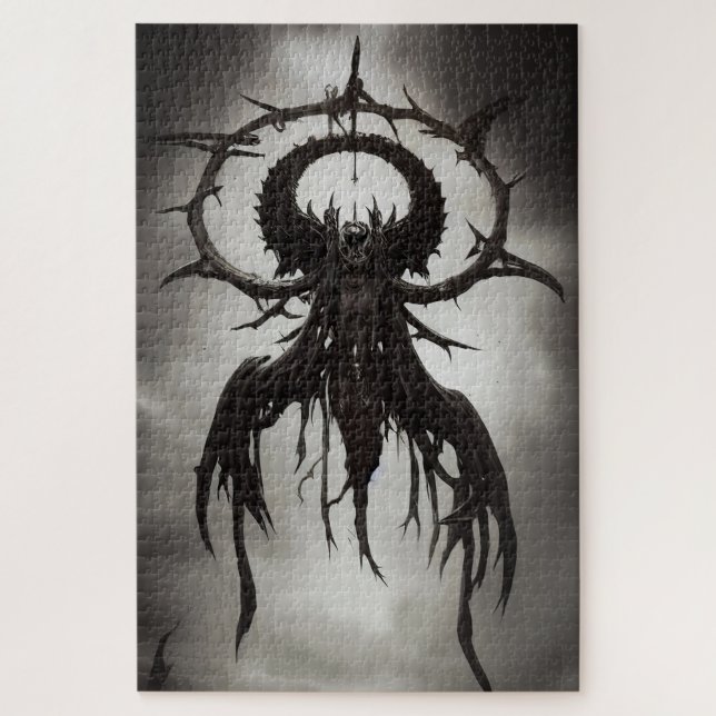Dark Gothic Horror Art: Dark Omen Jigsaw Puzzle (Vertical)