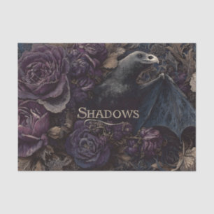 Dark Gothic Illustration of Bird-Bat Creature Tissue Paper