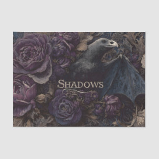 Dark Gothic Illustration of Bird-Bat Creature  Tissue Paper