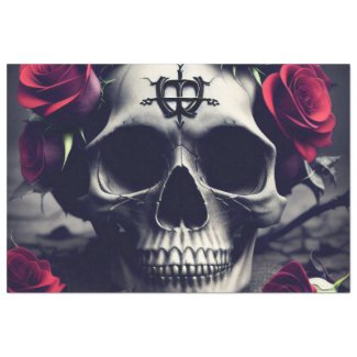 Dark Gothic Macaber Rose Skull