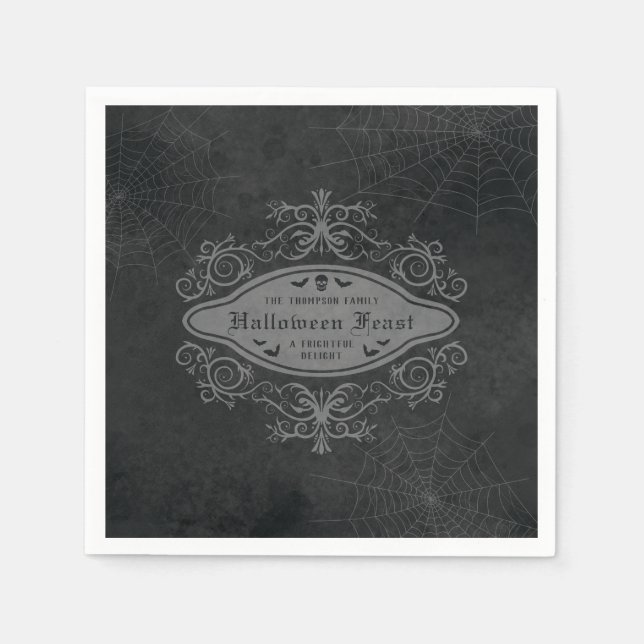 Dark Gothic Macabre Decorative Halloween Party Napkin (Front)