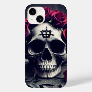Dark Gothic Macabre Rose Skull