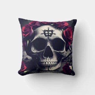 Dark Gothic Macabre Rose Skull