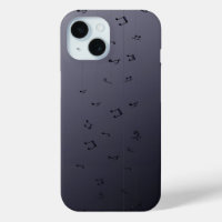 Dark Gothic Melody: Ombre Musical Notes Phone Case