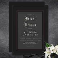 Dark Gothic Minimal Black & Red Bridal Brunch