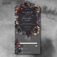 Dark Gothic Moody Watercolor Floral No Dinner