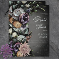 Dark Gothic Mysterious Muted Floral Blur Shower