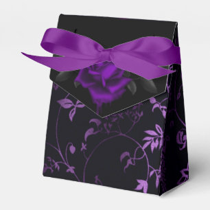 Dark Gothic Purple Rose Favour Box