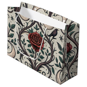 Dark Gothic Rose Pattern (1) Large Gift Bag