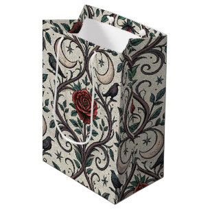 Dark Gothic Rose Pattern (1) Medium Gift Bag