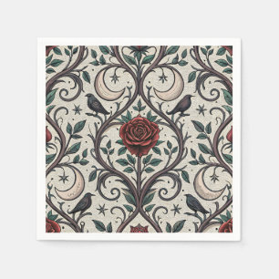 Dark Gothic Rose Pattern (1) Napkin