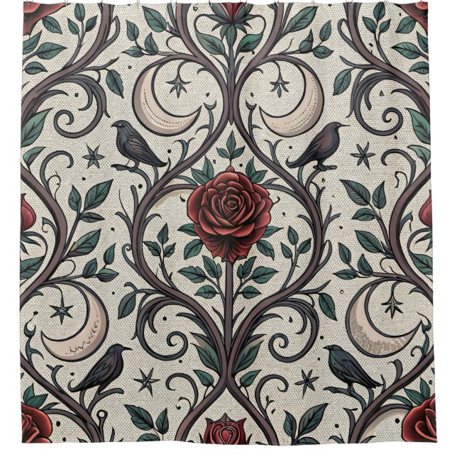 Dark Gothic Rose Pattern (1) Shower Curtain (Front)